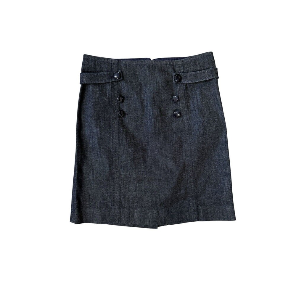 Lilly Pulitzer Womens Sz 6 Dark Blue Denim‎ High Rise Pencil Skirt Nautical